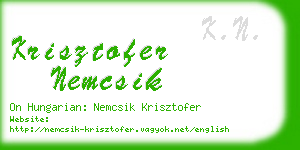 krisztofer nemcsik business card